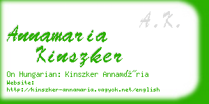 annamaria kinszker business card